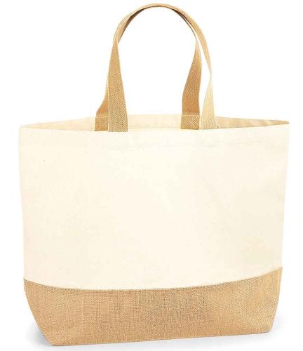 Westford Mill Jute Base Canvas Tote XL Bag - NAT - ONE